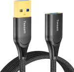 Teeaam Usb 3.0 ilginimo kabelis, 0,3 m ilginimo kabelis A Male į A Female, 5 Gbps itin greitas nailono audinio apvalkalas, skirtas kortelių skaitytuvui, klaviatūrai, spausdintuvui, skaitytuvui, kamerai