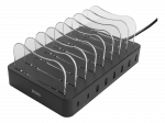 USB krovimo stotelė DELTACO skirtas 8 prietaisams, 6x USB-A, 2x USB-C PD, greitas krovimas, 75 W, juodas / DPS-0201