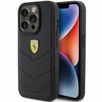 Apple iPhone 15 Pro Ferrari dėklas Quilted Metal Logo (FEHCP15LRDUK) juodos spalvos