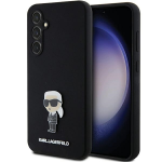 Dėklas Karl Lagerfeld KLHCS23FEMHKNPK S23 FE S711 Juodas/Juodas SILICONE IKONIK METAL PIN