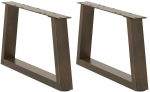 Kavos staliuko kojelės, V formos, 2 vnt., natūralus plienas, 60x(30-31,3) cm, plienas