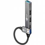Goobay Slim 4 prievadų USB &scaron;akotuvas, USB-A į USB-C/USB-A, 5 Gbit/s | 74458
