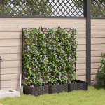 Sodo vazonas 3 pcs Ruda 120 x 40 x 125,5 cm Plastmasė