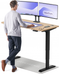 Elektrinis Reguliuojamo: Auk&scaron;čio stalas Desktronic HomePro Bambukas/Juodas, 140x70cm, Dvigubas motoras, USB ir USB-C įkrovimo lizdai