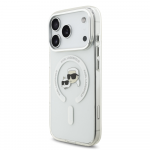 Karl Lagerfeld IML K&CH Heads Metal Frame MagSafe dėklas skirtas Apple iPhone 17 Pro skaidrus