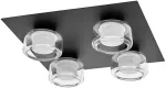 Lubinis &scaron;viestuvas 22W LED pavir&scaron;inis vonios &scaron;viestuvas ORBIS FLAME, juodas, 3000/4000K, IP44