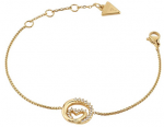 Guess Gold-plated bracelet with crystals Heart Iconique JUBB05527JWYG