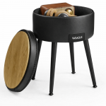 Pufų komplektas 3 vnt.: apvalus pufas kosmetinė kėdė