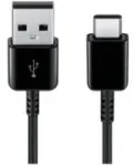 USB kabelis Samsung 2.0 į USB-C 3.1 Qualcom duomenų ir įkrovimo kabelis 1 m (OEM) juodas (EP-DG970BBE-OEM)