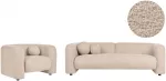 Sofa Beliani 4-vietų svetainės baldų komplektas LEIREN Boucle smėlio spalvos