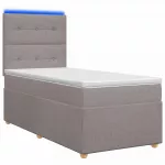 Spyruoklinė lova su čiužiniu Taupe 80 x 200 cm Audinys