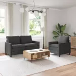 Sofa Sofos komplektas 2 vnt. Tamsiai pilka Poliesteris