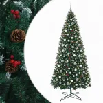 Dirbtinė lankstoma Kalėdų eglutė su žaisliukais 400 cm 600 LED