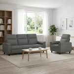 Sofa Sofos komplektas 2 vnt. Tamsiai pilka Audinys