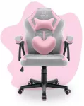 Hells Chair Vaiki&scaron;ka žaidimų kėdė su &scaron;irdelės formos pagalvėle, pilka ir rožinė