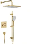 Du&scaron;o komplektas KFA Malaga OneClick termostatinis įleidžiamas su slankiuoju strypu, PVD Brushed Light Gold 5759-330-39