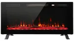 Elektrinis židinys su 3D LED liepsna ir 3 montavimo būdais, juodas, 92 &times; 11 &times; 46 cm