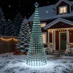 LED Kalėdų medis 300 cm 668 LED &Scaron;alta balta Plienas Juoda