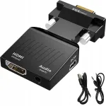 Adapteris Vga D-sub į Hdmi + Audio Garso Fullhd