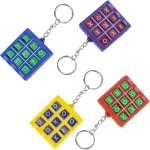 Bcedigad 4 vienetų &bdquo;tic Tac Toe&ldquo; raktų pakabukų rinkinys, juokingas &bdquo;tic Tac Toe&ldquo; žaislas su raktų žiedu, mini &bdquo;tic Tac Toe&ldquo; žaidimas su raktų žiedu, skirtas kuprinės segtukui, gimtadienio mergaitėms