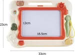 Billybath magnetinė pie&scaron;imo lenta, 32 x 23 cm spalvų magijos lenta, vaikų i&scaron;trinama pie&scaron;imo plan&scaron;etė su trimis skirtingų formų antspaudais ir magnetiniu ra&scaron;ikliu