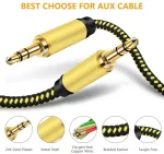 Pkdjfls Aux laidas 3.5 mm audio kabelis Jack kabelis ausinėms, namų/automobilio stereo sistemoms, i&scaron;maniesiems telefonams, Mp3 grotuvams ir daugiau - nailonas (1.5 m / 4.5 pėdos)