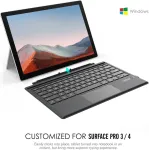 Moko surface pro 6/4 / pro 3 / surface pro 2017 type cover, belaidė bluetooth klaviatūra su dviem mygtukų valdymo panele, įmontuota įkraunama baterija, pilka