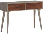 Konsolinis staliukas, pilkas, 110x35x75cm, mango masyvas