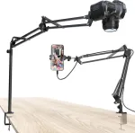 Overhead kameros trikojis [40 cm padidinimas] profesionalus kameros stovas lanksti &scaron;arnyrinė rankena stalo laikiklis su 3/8 colio sriegiu ir 3/8 colio į 1/4 colio varžtų adapteriu telefono vaizdo įra&scaron;ymui tiesiogiai
