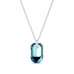 Diamond Sky Jewelry Kaklo papuo&scaron;alas moterims DiamondSky &bdquo;Symbiosis (Aquamarine Metallic Mėlyna)&ldquo; su Swarovski kristalais