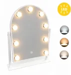 LED makiažo veidrodis 30×40 cm kosmetinis su ap&scaron;vietimu 3 spalvos 9 lemputės ModernHome