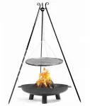 Cook King Cookking Grilis ant trikojo, skirtas sodui, juodas plienas, 80 cm + lauko židinys Bali 80 cm