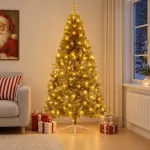 Dirbtinė Sulankstoma Kalėdų Eglutė 210 cm 300 LED &Scaron;ilta balta