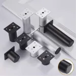 Fotelis 4 baldų kojų rinkinys, reguliuojamos metalinės sofos kojos, kavos staliuko kojos, kėdžių kojos, spintelių kojos, aliumininės, 6 cm, juodos