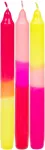 Talking Tables 3 smailėjančių žvakių rinkinys Ombre bekvapis neoninis rožinis, oranžinis ir geltonas 20 cm