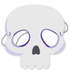 Enter-tom popierinė kaukė vaikams Helovynui, kaukolės skeletas, persirengimo kostiumas