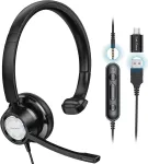 Link Dream ausinės su mikrofonu &ndash; Usb/3,5 mm verslo stereo jungtis su Pc/mac &ndash; suderinamos su Skype, Teams, Zoom &ndash; skirtos skambučių centrui, biurui, internetiniams kursams