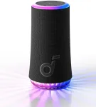 Kompiuterio kolonėlės Soundcore Glow mobilusis garsiakalbis su 30 W 360&deg; visapusi&scaron;ku garsu, sinchronizuotais &scaron;viesos spinduliais, 18 valandų atkūrimu, individualiu Eq, &scaron;viesų &scaron;ou, Ip67 atsparumu vandeniui ir dulkėms, skirtas namams, sodui, vakarėliams