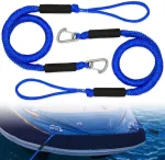 Ikalula 2 bungee &scaron;vartavimo lynų rinkinys, &scaron;vartavimo virvė su kabliukais, &scaron;vartavimo virvė valtims, prieplaukai, bungee &scaron;vartavimo pavadėlis su karabinu valtims, baidarėms, vandens motociklams, pontonams, kanojai (mėlyna)