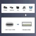 Cablecc stačiakampis usb 2.0 type a male į usb c type c male plok&scaron;čias fpc kabelis fpv, diskams ir telefonams 50cm