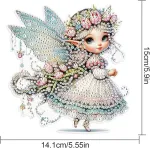 Dcidbei deimantų tapybos pakabukas su grandinėle Elfas Fėja Angelas 15 x 14 cm Deimantų tapybos ornamentai Ženklai Deimantų tapybos pakabukas Plok&scaron;telė Priekinių durų ženklas Sieninis ženklas pradedantiesiems Sieninis pakabinamas