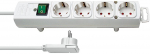 Ilgiklis BRENNENSTUHL Comfort-Line Plus, 4 lizdai, 2 m, + J plok&scaron;. ki&scaron;t., 3G1,5, baltas