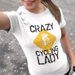 Moteri&scaron;ki mar&scaron;kinėliai "Crazy cycling lady"