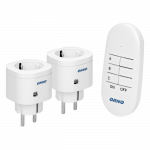 Orno Belaidžių mini lizdų rinkinys valdomas 2+1 nuotolinio valdymo pulteliu, Schuko