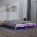 Lova Lovos rėmas su LED, 120x190cm, medienos masyvas, dvivietis