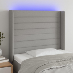 Galvūgalis su LED, &scaron;viesiai pilkas, 83x16x118/128cm, audinys