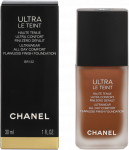 Chanel Ultra Le Teint Flawless Finish Fluid Foundation ilgai i&scaron;liekanti tobulinanti kreminė pudra, matinis &scaron;vytintis efektas, atspalvis: BR132, 30 ml