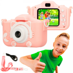 Extralink kids camera h27 dual pink