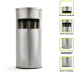 Okko Colorovo ROUND TRASH BIN WITH ASHTRAY T-Y0617S