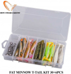 Guminukų rinkinys Savage Gear Fat Minnow T-Tail Kit 30+6pcs 5037